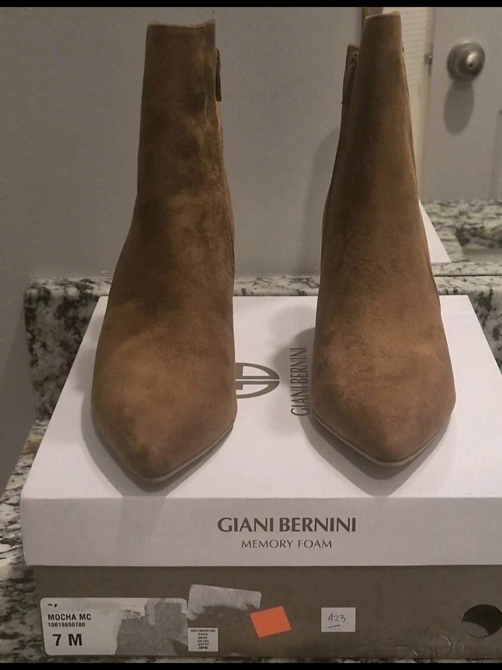 Giani Bernini Mocha Suede Pointed Toe Ankle Boots - Mocha